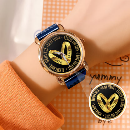 Custom Name Couple Watch – Personalized His & Hers Watch Set – Romantic Gift for Valentine’s Day, Anniversary & Birthday