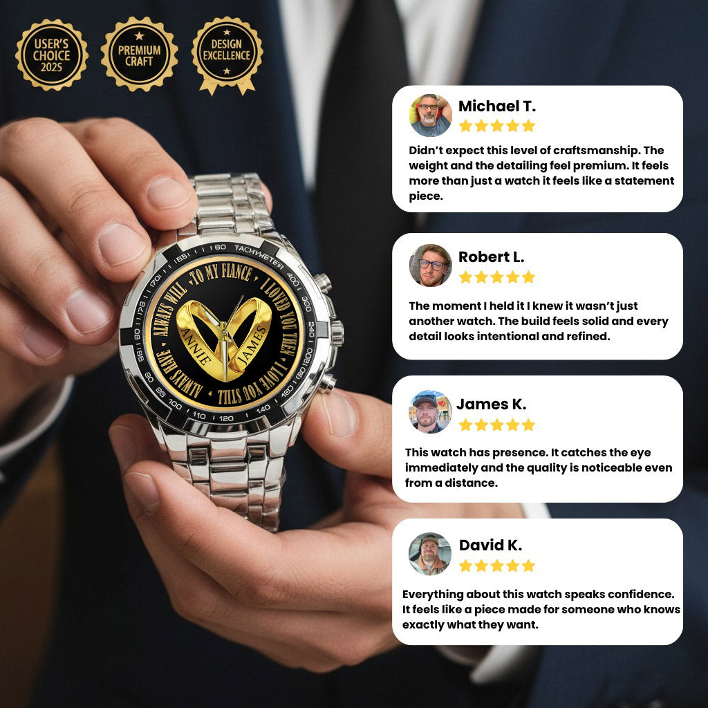 Custom Name Couple Watch – Personalized His & Hers Watch Set – Romantic Gift for Valentine’s Day, Anniversary & Birthday