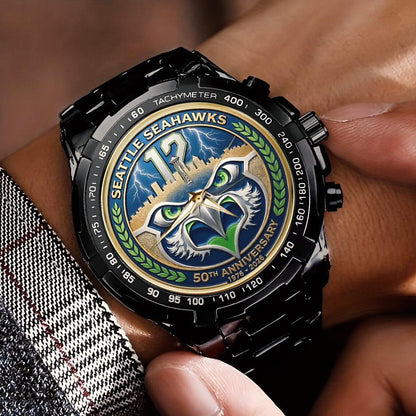 Seattle Seahawks 50th Anniversary Stainless Steel Watch