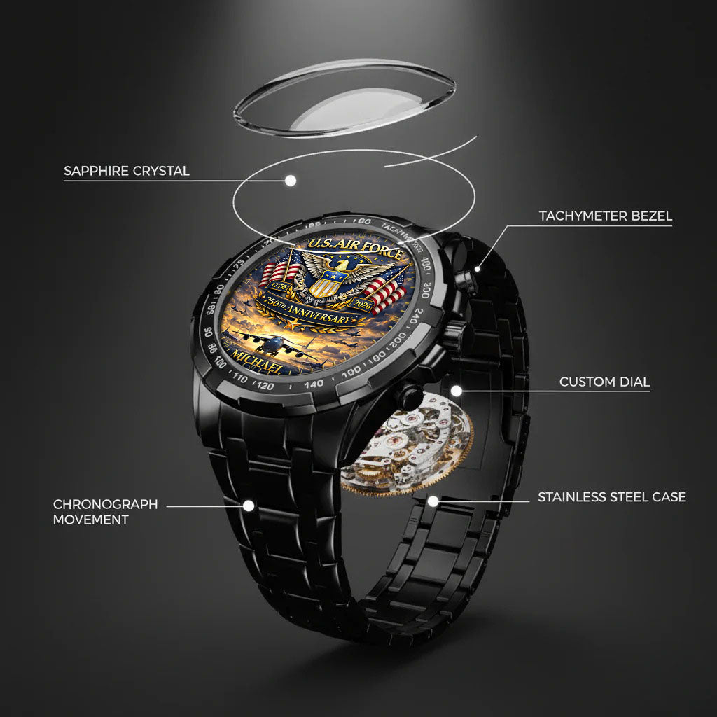 USA 250th Anniversary U.S. Air Force - Custom Name Watch