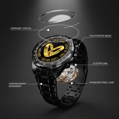 Custom Name Couple Watch – Personalized His & Hers Watch Set – Romantic Gift for Valentine’s Day, Anniversary & Birthday