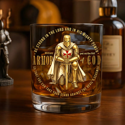 Kneeling Knight Armor Of God Round Glass - Personalized Gifts For Christians Glass 03HUTI041225