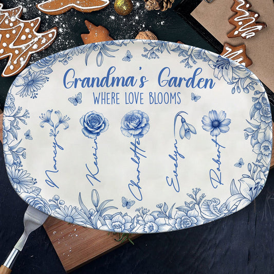 Birth Month Flowers Plate - Personalized Gifts For Grandma 05pgti190925