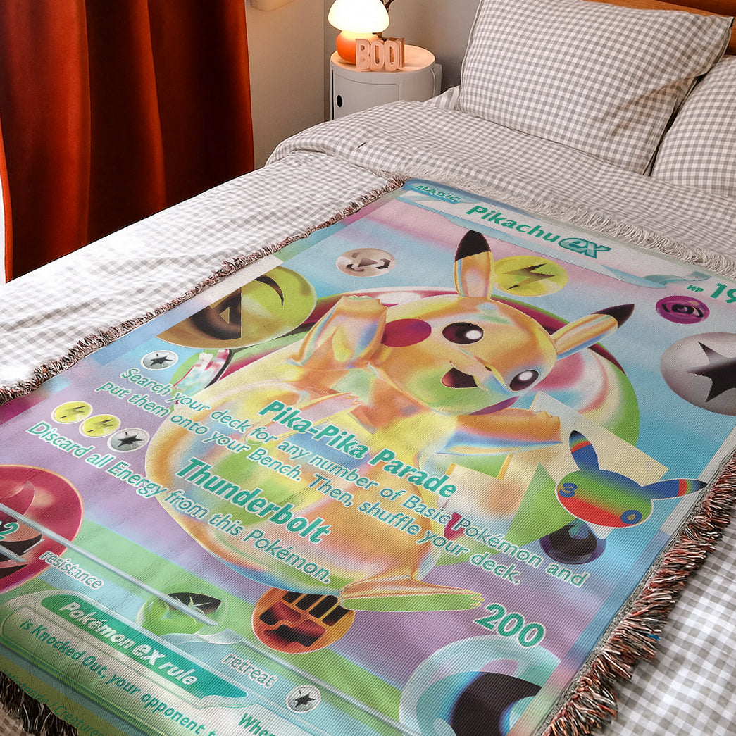 PKM Espeon ex Custom Printed Woven Blanket
